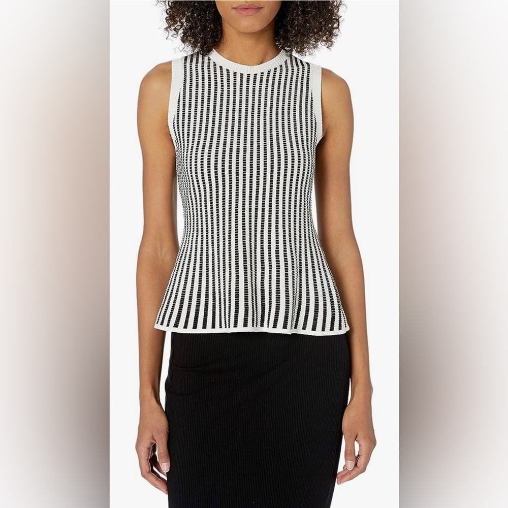 NWT *THEORY* Textured Shell … *EGGSHELL•BLACK* … Size: S